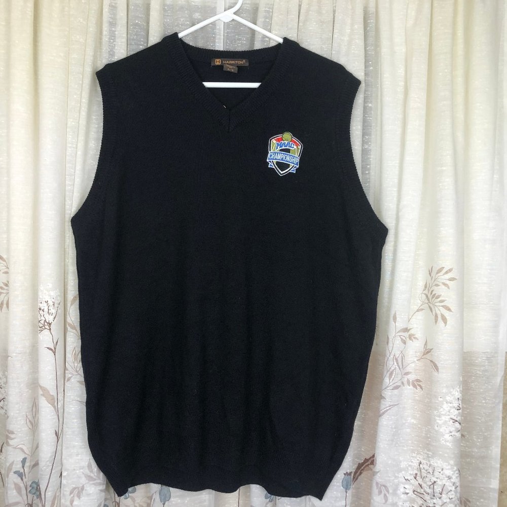 Harriton Mens Sweater Vest MAAC Basketball Patch